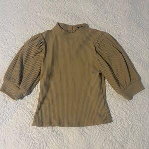 Forever 21 Beige Ribbed Blouse